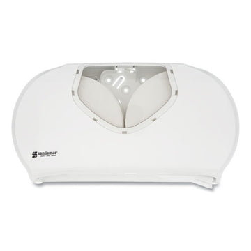 San Jamar® Twin Jumbo Bath Tissue Dispenser, 19 1-4 X 6 X 12 1-4, White-clear freeshipping - TVN Wholesale